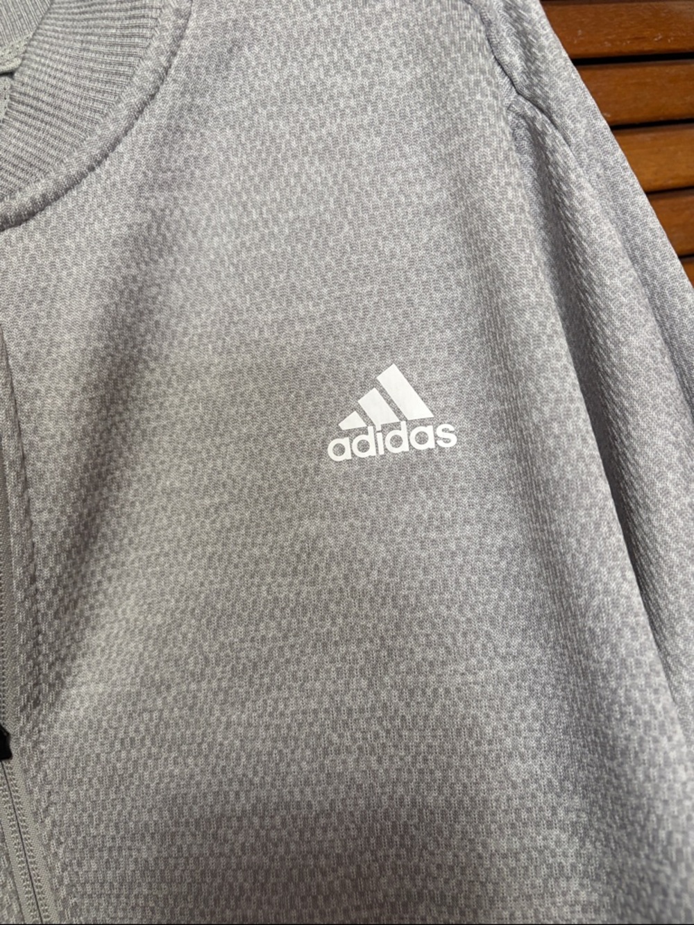 adidas Gray Full-Zip Performance Jacket - Picture 3 of 5